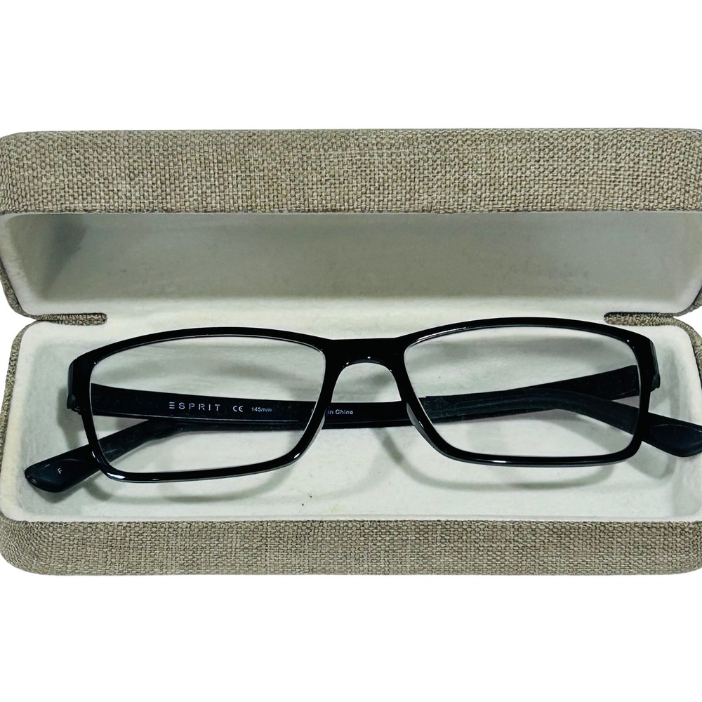 ESPRIT unisex eyeglasses ET17447 black square 538 53 16 145 frame demo lens case